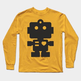 Cute Black Robot Long Sleeve T-Shirt